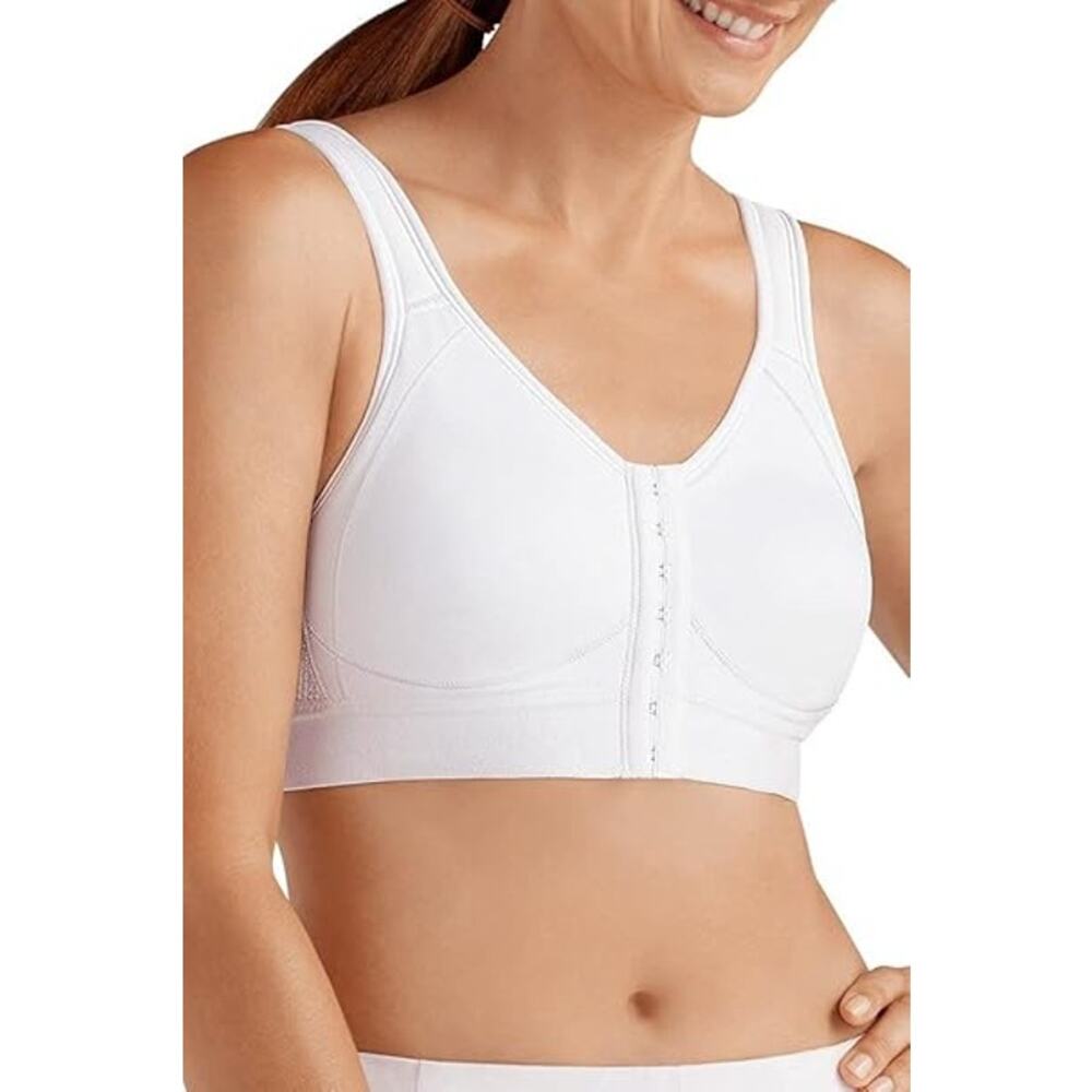 NWT New Amoena Womens 42A White Front Hook Eye Close Ester Post Surgical Bra